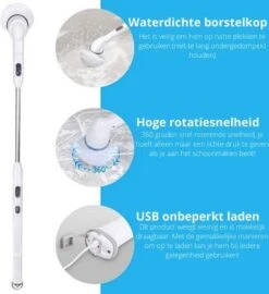 Elektrische Scrubber - Veelzijdige Schrobborstel - Elektrische Schoonmaakborstel - Binnen En Buiten Schoonmaken 13 Elektrische Scrubber - Veelzijdige Schrobborstel - Elektrische Schoonmaakborstel - Binnen En Buiten Schoonmaken -Schone Winkel 1099x1200