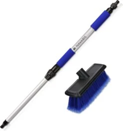 Navaris Telescopische Autowasborstel - Watergevoerde Wasborstel Voor Auto's En Ramen Met Uitschuifbare Lange Handgreep En Zachte Haren - Blauw -Schone Winkel 1129x1200 1