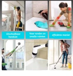 Merkloos Scrubclean Elektrische Schoonmaakborstel-7 In 1 Schrobber Met Steel-2 Standen Poetsmachine-max 130cm-badkamer/keuken/auto +gratis Houder -Schone Winkel 1159x1200 1