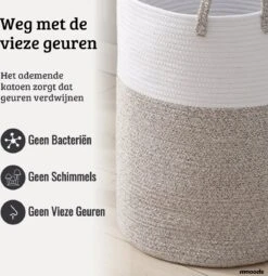 Mmoods Wasmand Katoen 72 Liter - Opbergmand Speelgoed - Wassorteerder Met Handvaten - Wasbox Badkamer - Mand Rond Badkamer Grijs -Schone Winkel 1163x1200 5