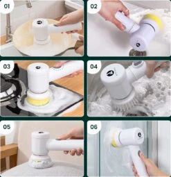 Apeiron Elektrische Schoonmaakborstel - Poetsmachine - Poliermachine - Schrobborstel - Handborstel - Werkborstel - Schrobber - Boorborstel - Wasborstel - Schoonmaakmiddelen - Reinigingsborstel - 3 Opzetstukken -Schone Winkel 1164x1200 5