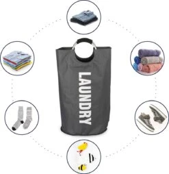 Wonair Wasmand – Waszak – Laundry Basket - Opvouwbaar – 81L - Donkergrijs -Schone Winkel 1169x1200 3