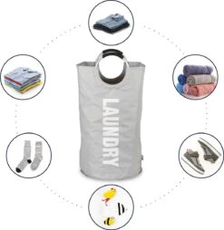 Wonair Wasmand – Wasbox - Wastas - Laundry Wasmand - Opvouwbaar – 81L – Lichtgrijs -Schone Winkel 1169x1200 4