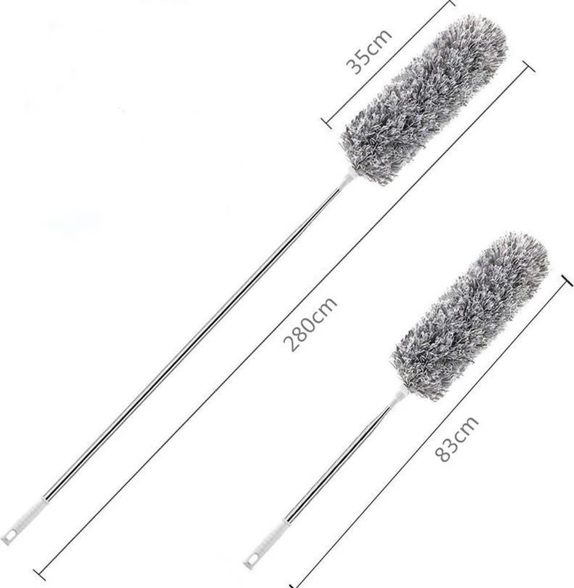 7Style Collection - Microvezel Plumeau Met Uitschuifbare Telescoopsteel Tot 280 CM - Ragebol RVS 5 7Style Collection - Microvezel Plumeau Met Uitschuifbare Telescoopsteel Tot 280 CM - Ragebol RVS - Afbeelding 3