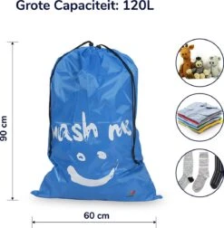 Wonair - Waszakken Voor Wasgoed - 60x90cm - Hemelsblauw - Met Trekkoord -Schone Winkel 1178x1200
