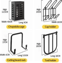 Doogo® Afdruiprek Met Lekbak 2 Laags – Inklapbaar - Muur Hangen Mogelijke - Afwasrek – Met 2 Lekbakken – Extra Accessories Voor Servies En Snijplanken - RVS -Schone Winkel 1180x1200 3