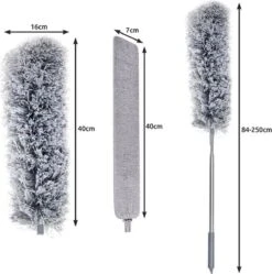 Eleganca Telescopische Plumeau Met Telescoopsteel Met 2 Koppen - 84 Tot 250 Cm - Uitschuifbaar - Ragebol - Stoffer - Lichtgewicht -Schone Winkel 1190x1200 10
