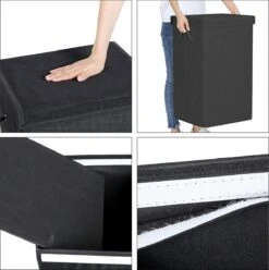 Opvouwbare Wasmand Met Deksel En Handvaten, 85L - Zwart -Schone Winkel 1197x1200 12