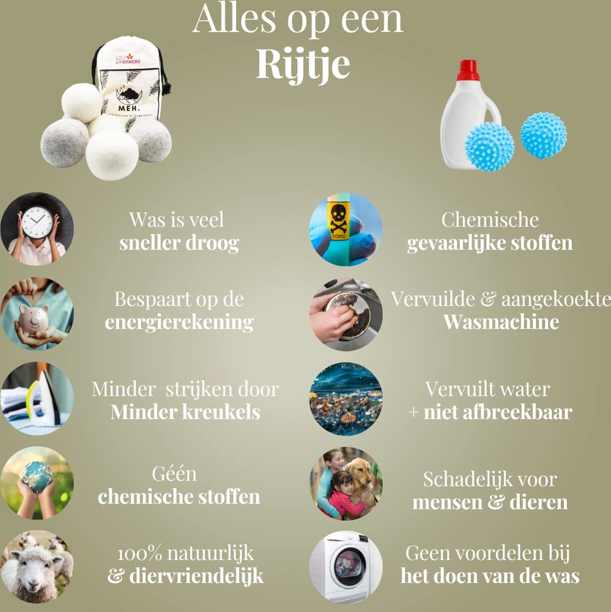Goodlifehacks Originele XL 6 Stuks Drogerballen - Wasbollen - Wasverzachter - Zero Waste Dryerballs - Duurzaam - Herbruikbare Droogballen - Wit & Grijs - Energie Besparen 8 Goodlifehacks Originele XL 6 Stuks Drogerballen - Wasbollen - Wasverzachter - Zero Waste Dryerballs - Duurzaam - Herbruikbare Droogballen - Wit & Grijs - Energie Besparen - Afbeelding 6