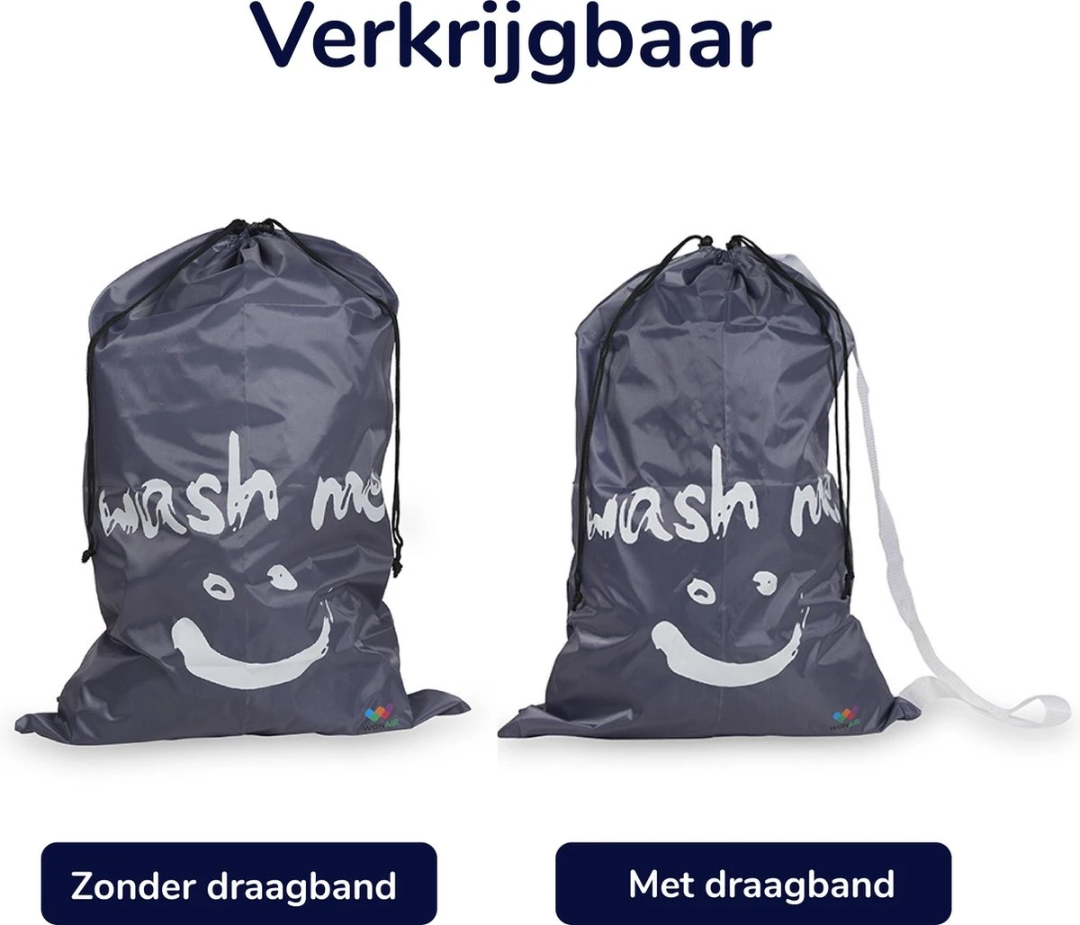 Wonair - Grote Waszak - Wash Me - Wastas - 60x90cm - Grijs - Met Trekkoord 8 Wonair - Grote Waszak - Wash Me - Wastas - 60x90cm - Grijs - Met Trekkoord - Afbeelding 6