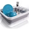 Amazy Afdruiprek Opvouwbaar & Bpa-vrij - Afdruiprek Voor Het Drogen Van Bestek, Borden, Glazen & Flessen - Afdruipmat In Grijs-wit Van Kunststof & Silicone Voor Gootsteen, Spoelbakken, Keuken