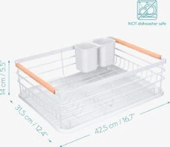 Navaris Afdruiprek Met Uitneembare Bestekhouder - Afwasrek Met Losse Lekbak - Vaatwasrek Met Plateau - Voor Bestek, Borden, Schalen En Pannen -Schone Winkel 1200x1040 1