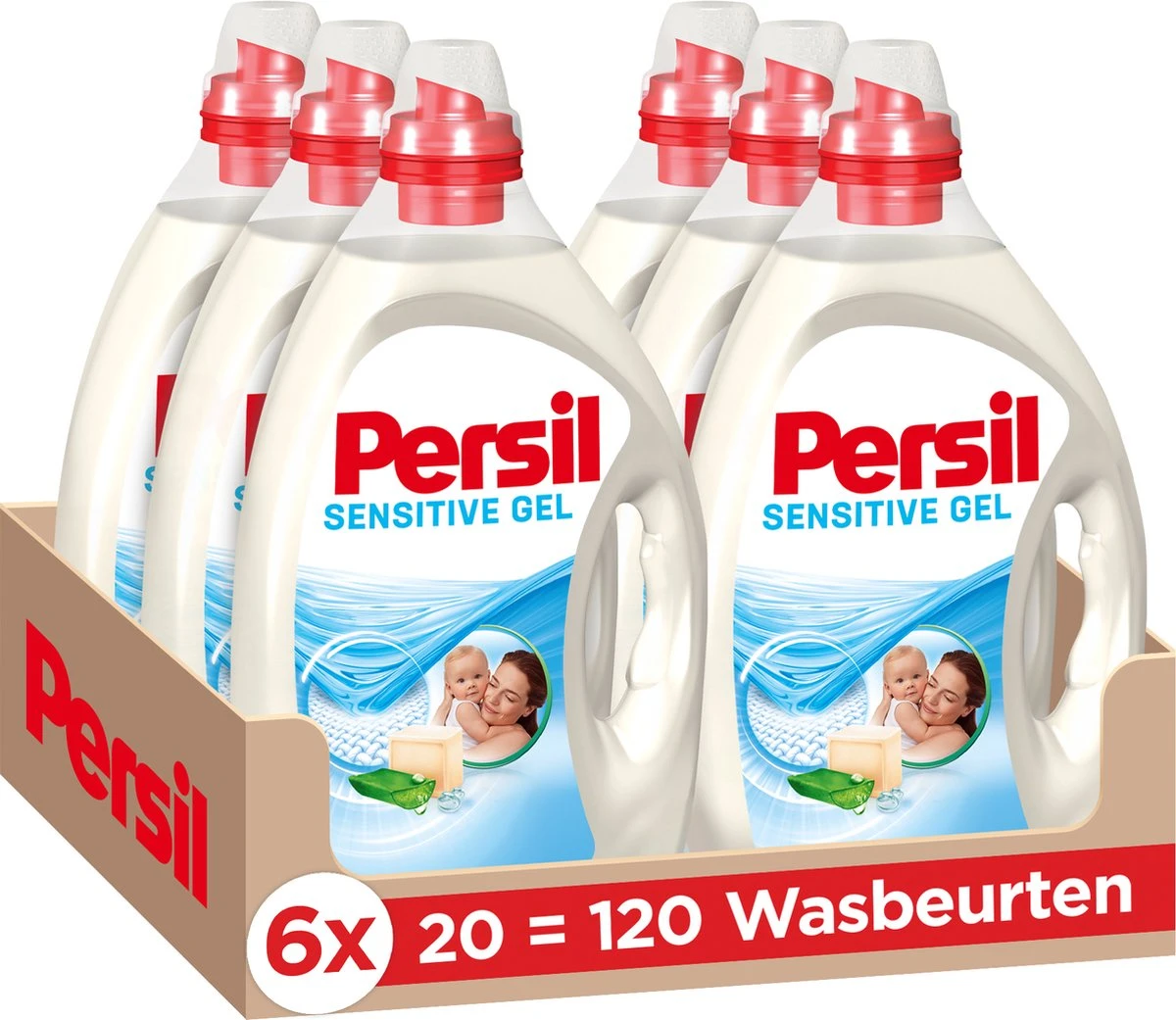 Persil® Persil Sensitive Gel - Vloeibaar Wasmiddel - Baby En Gevoelige Huid - Voordeelverpakking - 6 X 20 Wasbeurten 3 Persil® Persil Sensitive Gel - Vloeibaar Wasmiddel - Baby En Gevoelige Huid - Voordeelverpakking - 6 X 20 Wasbeurten