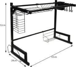 Afdruiprek Droger Zwart Voor Bestek Boven De Gootsteen 65 Cm X 29 Cm X 52 Cm -Schone Winkel 1200x1052 1