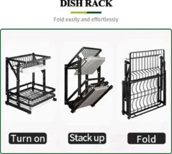 TammaT - Afdruiprek Met Lekbak 2 Laags – Inklapbaar - Afwasrek – Met 2 Lekbakken – Extra Accessories Voor Servies En Snijplanken - RVS - 38x35x26,5cm 23 TammaT - Afdruiprek Met Lekbak 2 Laags – Inklapbaar - Afwasrek – Met 2 Lekbakken – Extra Accessories Voor Servies En Snijplanken - RVS - 38x35x26,5cm -Schone Winkel 1200x1076 1