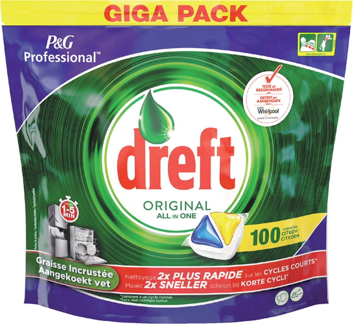 Dreft - Original - All In One - Vaatwastabletten - Citroen - 100 Stuks 5 Dreft - Original - All In One - Vaatwastabletten - Citroen - 100 Stuks - Afbeelding 3