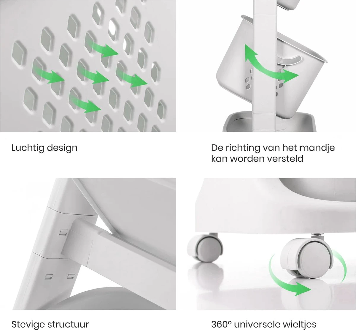 Life’s Green® - Wasmand - Wasmand 3 Vakken - Wassorteerder - Ophangbaar 4 Life’s Green® - Wasmand - Wasmand 3 Vakken - Wassorteerder - Ophangbaar - Afbeelding 2