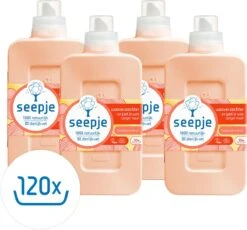 Seepje Wasverzachter - Sandelhout En Perzik – Natuurlijke Ingredienten - 4 X 30 Wasbeurten - 4 X 750ML