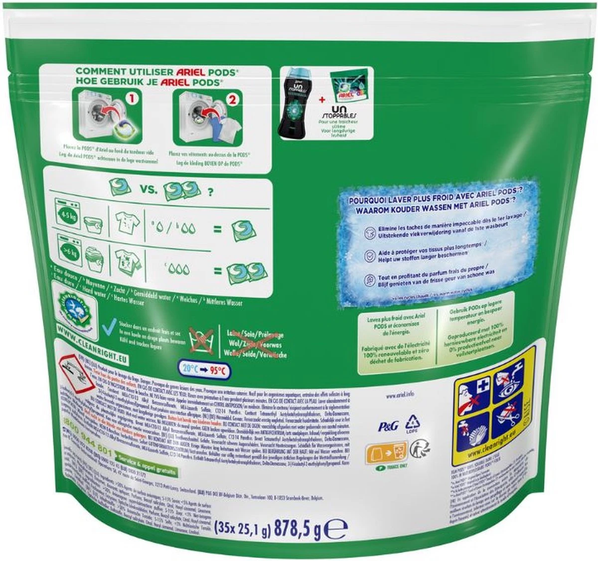 Ariel All In 1 Wasmiddel Pods Kleur + Lenor Unstoppables - 35 Wasbeurten 4 Ariel All In 1 Wasmiddel Pods Kleur + Lenor Unstoppables - 35 Wasbeurten - Afbeelding 2