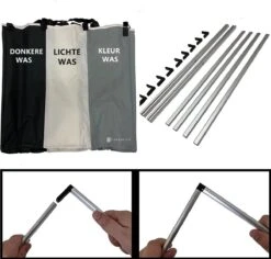 Casa & Vita Wasmand 3 Vakken - Wassorteerder - Wasbox - Laundry Basket - Organizer Kleding - Driedubbele Wasmand - 90L 16 Casa & Vita Wasmand 3 Vakken - Wassorteerder - Wasbox - Laundry Basket - Organizer Kleding - Driedubbele Wasmand - 90L -Schone Winkel 1200x1148 9