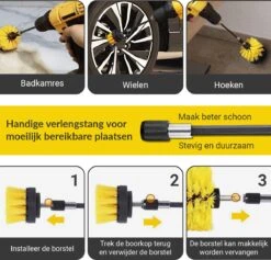 ESSIBLE Borstelboor - Set 20 Stuks - Schrobborstel - Polypropyleen - Borstel Boormachine - Schrobborstel - Schuurborstel - Automatische Reiniging - 20 Delige Borstelset Voor Boormachine -Schone Winkel 1200x1150 3