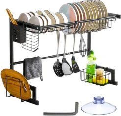 Afdruiprek Droger Zwart Voor Bestek Boven De Gootsteen 65 Cm X 29 Cm X 52 Cm -Schone Winkel 1200x1154 4