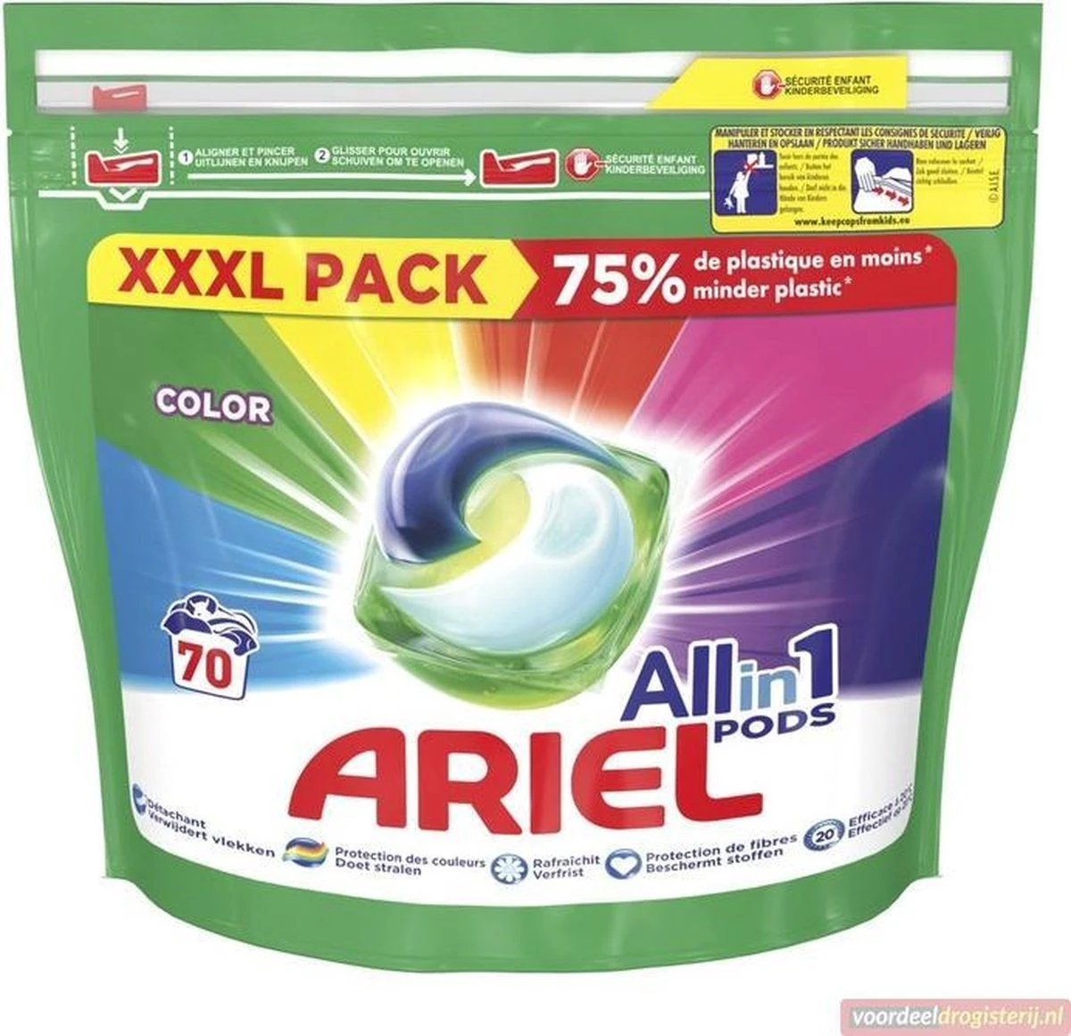 Ariel All-in-1 Pods - Color - 70 Stuks / Wasbeurten - XXXL Pack 6 Ariel All-in-1 Pods - Color - 70 Stuks / Wasbeurten - XXXL Pack - Afbeelding 4