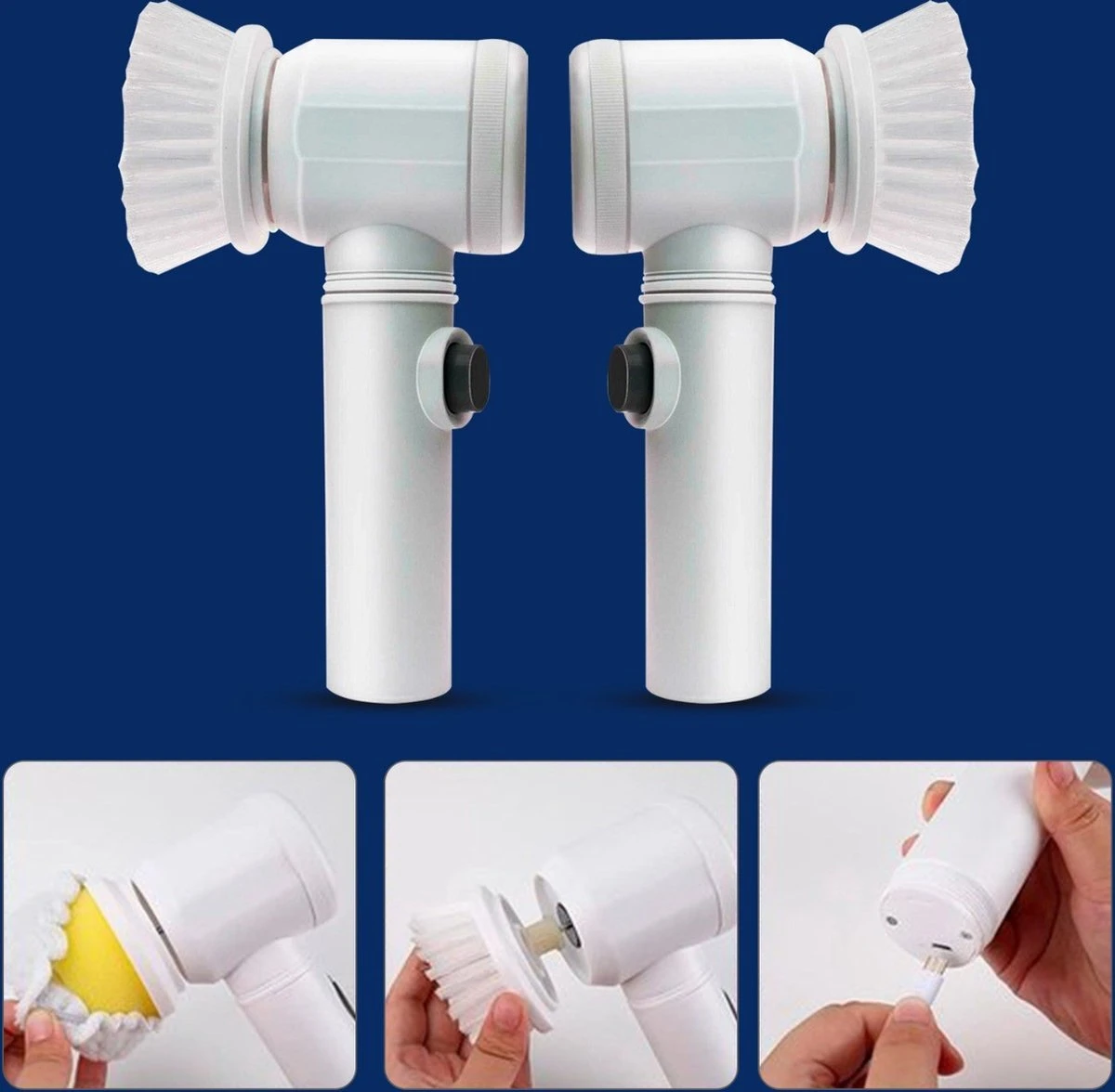 B-care Magic Brush - Elektrische Multifunctionele Schoonmaakborstel - 7 Opzetstukken - Wasborstel - Poetsmachine - Schrobborstel - Handborstel - Werkborstel - Schrobber - Boorborstel - Reinigingsborstel 13 B-care Magic Brush - Elektrische Multifunctionele Schoonmaakborstel - 7 Opzetstukken - Wasborstel - Poetsmachine - Schrobborstel - Handborstel - Werkborstel - Schrobber - Boorborstel - Reinigingsborstel - Afbeelding 11