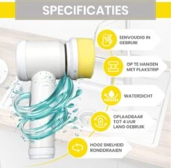 Lenga Elektrische Schoonmaakborstel - 5 In 1 Borstel - Oplaadbaar - Wasborstel - Schoonmaakmiddelen - Schrobborstels -Schone Winkel 1200x1179 4