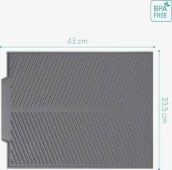 Navaris Siliconen Droogmat Met Afvoer - Aanrecht Droogmat Voor Afwas, Borden, Bestek, Glazen - Grijs -Schone Winkel 1200x1184 7