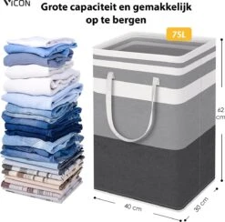 Draagbare Wasmand Met Versterkte Handgrepen - Set Van 3 X 75L Inhoud - Opvouwbaar - Waszakken Voor Wasgoed - Wassorteerder - Organizer Kleding - Wasbox 13 Draagbare Wasmand Met Versterkte Handgrepen - Set Van 3 X 75L Inhoud - Opvouwbaar - Waszakken Voor Wasgoed - Wassorteerder - Organizer Kleding - Wasbox -Schone Winkel 1200x1186 9