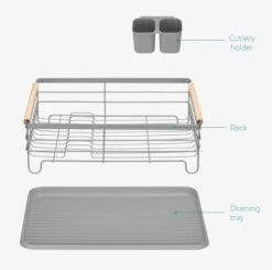 Navaris Afdruiprek Met Uitneembare Bestekhouder - Afwasrek Met Losse Lekbak - Vaatwasrek Met Plateau - Voor Bestek, Borden, Schalen En Pannen -Schone Winkel 1200x1189 5