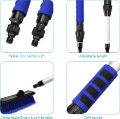 Navaris Telescopische Autowasborstel - Watergevoerde Wasborstel Voor Auto's En Ramen Met Uitschuifbare Lange Handgreep En Zachte Haren - Blauw -Schone Winkel 1200x1193 4