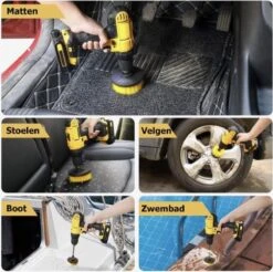 Merkloos 4-delige Borstelset Voor Boormachine - Inclusief Verlengstuk - Opzetborstels - Schrobborstel - Schuurborstel - Schoonmaakborstel - Tapijtreiniger - Brush - Geel - Gratis Verzending -Schone Winkel 1200x1195 10