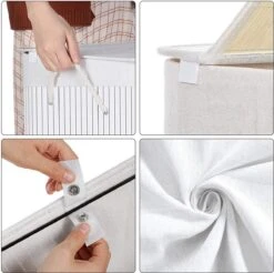 Songmics Wasmand 100 L, Bamboe Wasmand, Wasmand Met Handvaten, Deksel Met Clips, Opvouwbaar, Waszak Verwijderbaar, Wit LCB071W01 -Schone Winkel 1200x1196 17