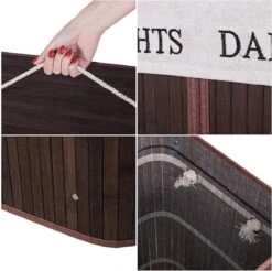 Springos Dubbele Wasmand | 2 Vakken Met Deksel | Opvouwbaar | 100 Liter | Met Uitneembare Waszak | Wasmand | Bruin -Schone Winkel 1200x1196 20