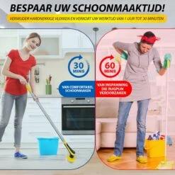 Trendosa Elektrische Schoonmaakborstel - Elektrische Schrobborstel - Poetsmachine - Handborstel - Scrubber- De Badkamer/Keuken/Auto- 10 Opzetstukken Geel -Schone Winkel 1200x1198 56