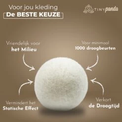 Merkloos Droger Ballen XL 8 Stuks – Zero Waste Dryer Balls - Duurzaam – Wasverzachter – Herbruikbare Drogerballen – Droogt De Was Sneller – Tiny Panda -Schone Winkel 1200x1199 19