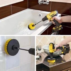 Merkloos 4-delige Borstelset Voor Boormachine - Inclusief Verlengstuk - Opzetborstels - Schrobborstel - Schuurborstel - Schoonmaakborstel - Tapijtreiniger - Brush - Geel - Gratis Verzending -Schone Winkel 1200x1199 27