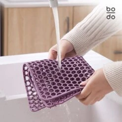 BODO Gootsteenmat Siliconen Donker Grijs - 34.5 X 34.5 Cm - Keuken Accessoires - Gootsteen Beschermer - Onderzetters Siliconen - Anti Kras -Schone Winkel 1200x1200 1194