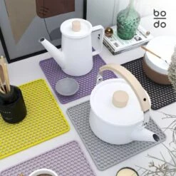 BODO Gootsteenmat Siliconen Donker Grijs - 34.5 X 34.5 Cm - Keuken Accessoires - Gootsteen Beschermer - Onderzetters Siliconen - Anti Kras -Schone Winkel 1200x1200 1195