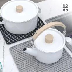 BODO Gootsteenmat Siliconen Donker Grijs - 34.5 X 34.5 Cm - Keuken Accessoires - Gootsteen Beschermer - Onderzetters Siliconen - Anti Kras -Schone Winkel 1200x1200 1199