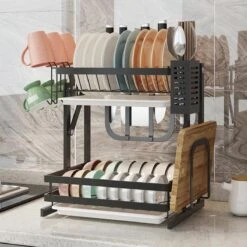 TammaT - Afdruiprek Met Lekbak 2 Laags – Inklapbaar - Afwasrek – Met 2 Lekbakken – Extra Accessories Voor Servies En Snijplanken - RVS - 38x35x26,5cm 21 TammaT - Afdruiprek Met Lekbak 2 Laags – Inklapbaar - Afwasrek – Met 2 Lekbakken – Extra Accessories Voor Servies En Snijplanken - RVS - 38x35x26,5cm -Schone Winkel 1200x1200 1242