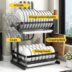 TammaT - Afdruiprek Met Lekbak 2 Laags – Inklapbaar - Afwasrek – Met 2 Lekbakken – Extra Accessories Voor Servies En Snijplanken - RVS - 38x35x26,5cm 24 TammaT - Afdruiprek Met Lekbak 2 Laags – Inklapbaar - Afwasrek – Met 2 Lekbakken – Extra Accessories Voor Servies En Snijplanken - RVS - 38x35x26,5cm -Schone Winkel 1200x1200 1244