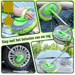 Merkloos Professionele Telescopische Wasborstel + Tonova Pen - Auto Schoonmaakborstel - Anti Slip - Auto, Caravan & Camper - Uitschuifbaar - Groen -Schone Winkel 1200x1200 1456