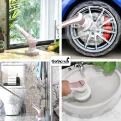 GoScrub® Elektrische Schoonmaakborstel – Elektrische Schrobber - Schrobborstel – Voor Badkamer Of Keuken – Schrobber Met Steel – Luiwagen – Polijstmachine - Roze -Schone Winkel 1200x1200 1477