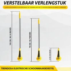 Trendosa Elektrische Schoonmaakborstel - Elektrische Schrobborstel - Poetsmachine - Handborstel - Scrubber- De Badkamer/Keuken/Auto- 10 Opzetstukken Geel -Schone Winkel 1200x1200 1484