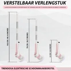 Trendosa Elektrische Schoonmaakborstel - Elektrische Schrobborstel - Poetsmachine - Handborstel - Scrubber- De Badkamer/Keuken/Auto- Roze -Schone Winkel 1200x1200 1494