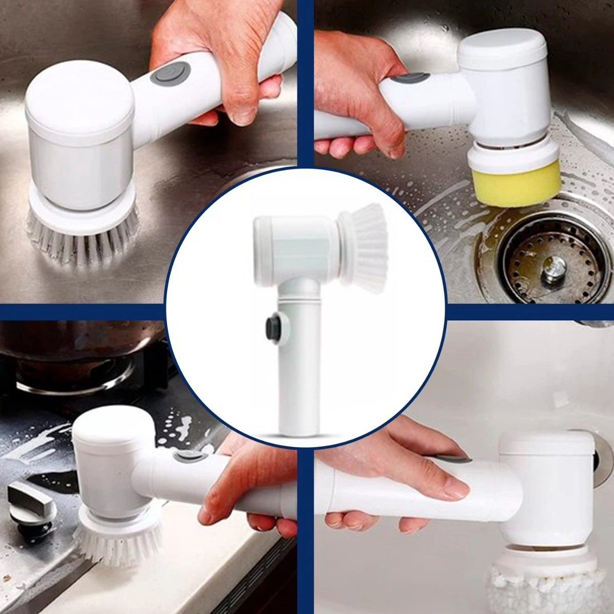 B-care Magic Brush - Elektrische Multifunctionele Schoonmaakborstel - 7 Opzetstukken - Wasborstel - Poetsmachine - Schrobborstel - Handborstel - Werkborstel - Schrobber - Boorborstel - Reinigingsborstel 4 B-care Magic Brush - Elektrische Multifunctionele Schoonmaakborstel - 7 Opzetstukken - Wasborstel - Poetsmachine - Schrobborstel - Handborstel - Werkborstel - Schrobber - Boorborstel - Reinigingsborstel - Afbeelding 2