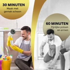MostEssential Premium Elektrische Schoonmaakborstel 2023 Model – Elektrische Schrobber - Schrobborstel - Poetsmachine – Voor Badkamer Of Keuken - Inclusief 4 Borstelkoppen -Schone Winkel 1200x1200 1522